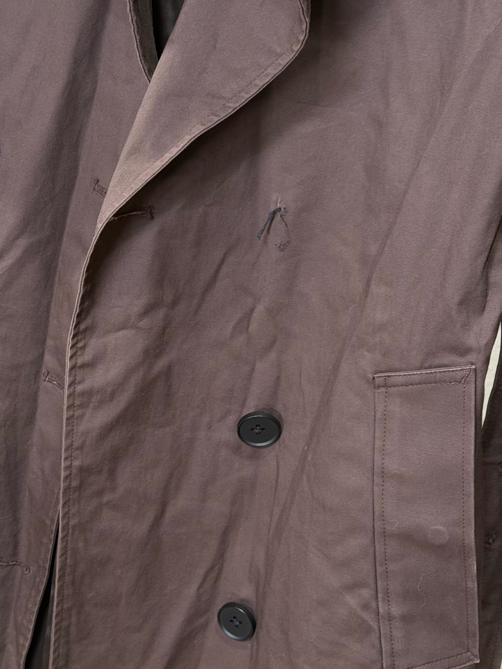 Quince Brown Comfort Stretch Long Trench Coat size M - Picture 10 of 10